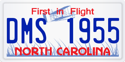 NC license plate DMS1955