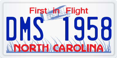 NC license plate DMS1958