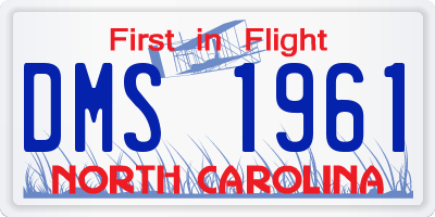 NC license plate DMS1961