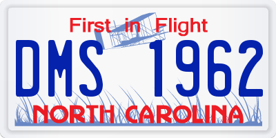 NC license plate DMS1962