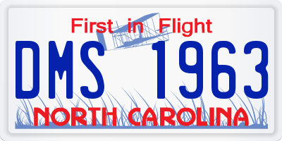 NC license plate DMS1963