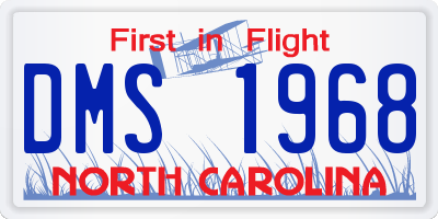 NC license plate DMS1968