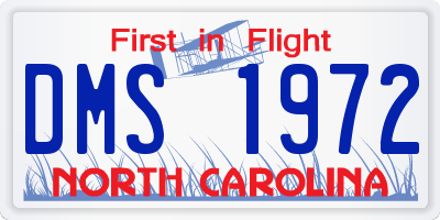 NC license plate DMS1972