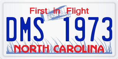 NC license plate DMS1973
