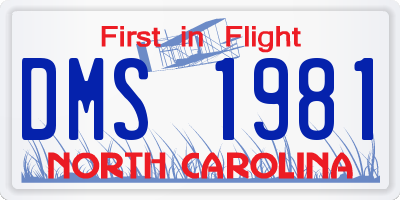 NC license plate DMS1981