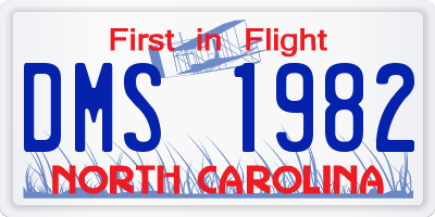 NC license plate DMS1982
