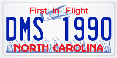 NC license plate DMS1990