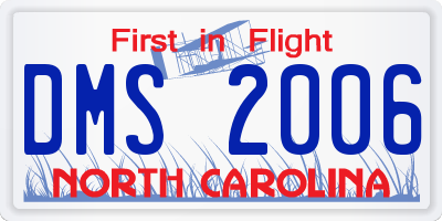 NC license plate DMS2006