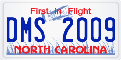 NC license plate DMS2009