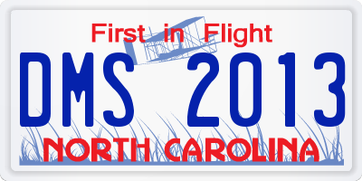 NC license plate DMS2013