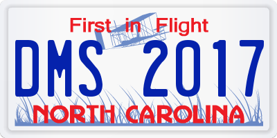 NC license plate DMS2017