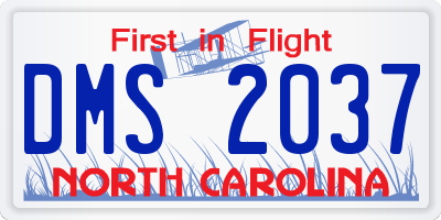 NC license plate DMS2037