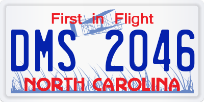 NC license plate DMS2046