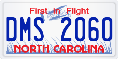 NC license plate DMS2060