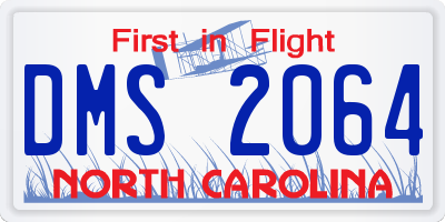 NC license plate DMS2064