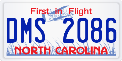NC license plate DMS2086