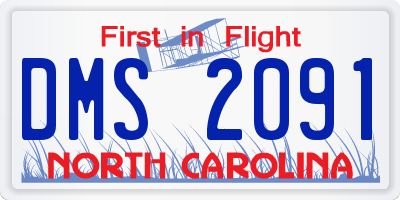 NC license plate DMS2091