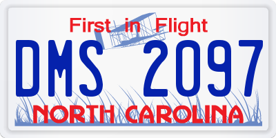 NC license plate DMS2097