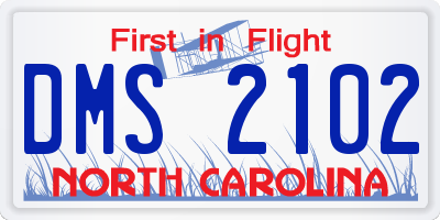 NC license plate DMS2102