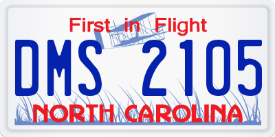 NC license plate DMS2105