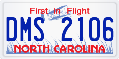 NC license plate DMS2106