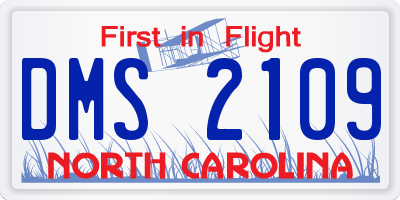 NC license plate DMS2109