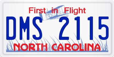 NC license plate DMS2115