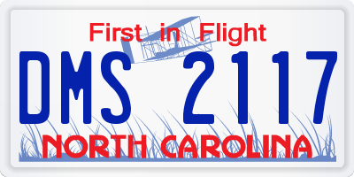 NC license plate DMS2117