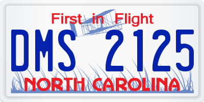 NC license plate DMS2125