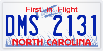 NC license plate DMS2131