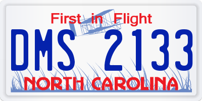 NC license plate DMS2133