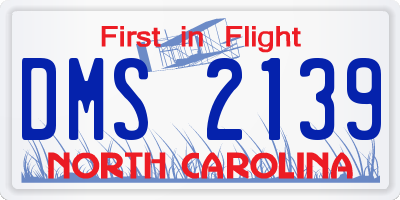 NC license plate DMS2139