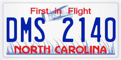 NC license plate DMS2140
