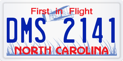 NC license plate DMS2141
