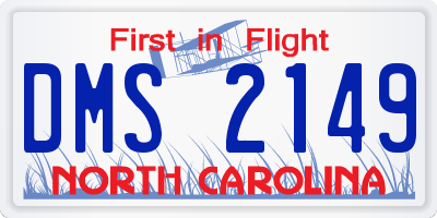 NC license plate DMS2149