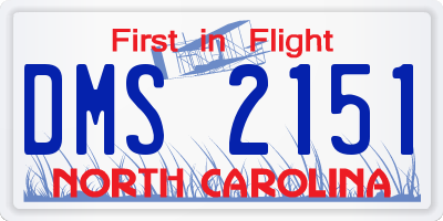 NC license plate DMS2151