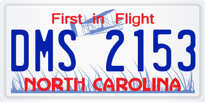 NC license plate DMS2153