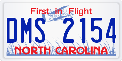 NC license plate DMS2154
