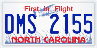 NC license plate DMS2155