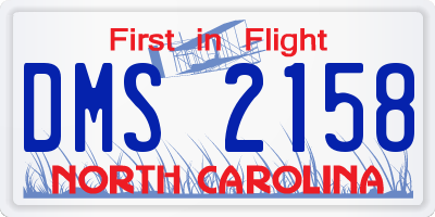NC license plate DMS2158