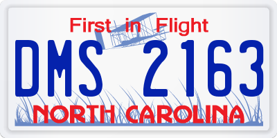 NC license plate DMS2163