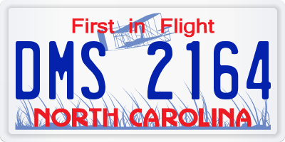 NC license plate DMS2164