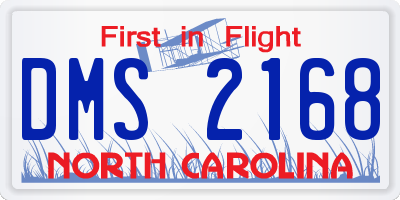 NC license plate DMS2168