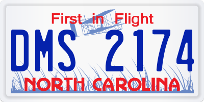 NC license plate DMS2174