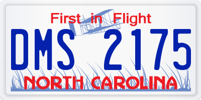 NC license plate DMS2175