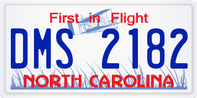 NC license plate DMS2182