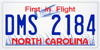 NC license plate DMS2184