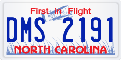NC license plate DMS2191