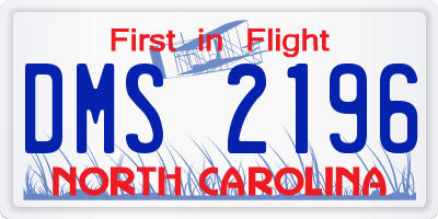 NC license plate DMS2196