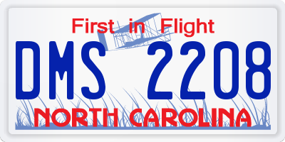 NC license plate DMS2208